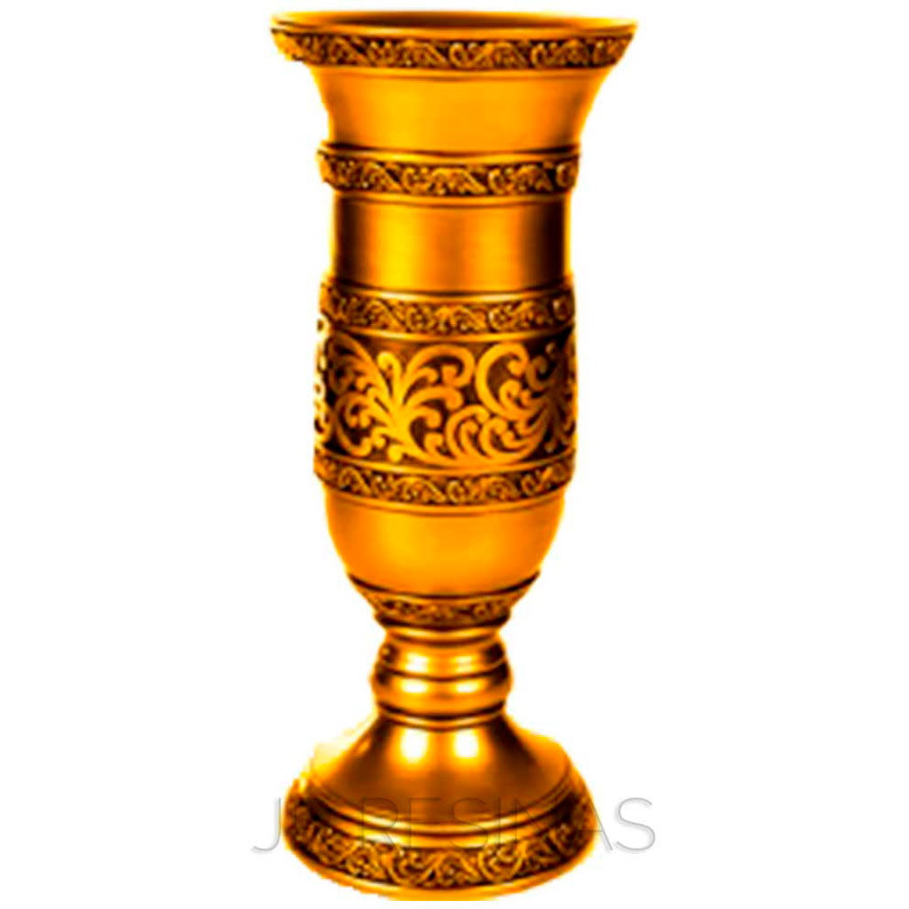 Vaso Arabesco - Com Pintura - Dourado