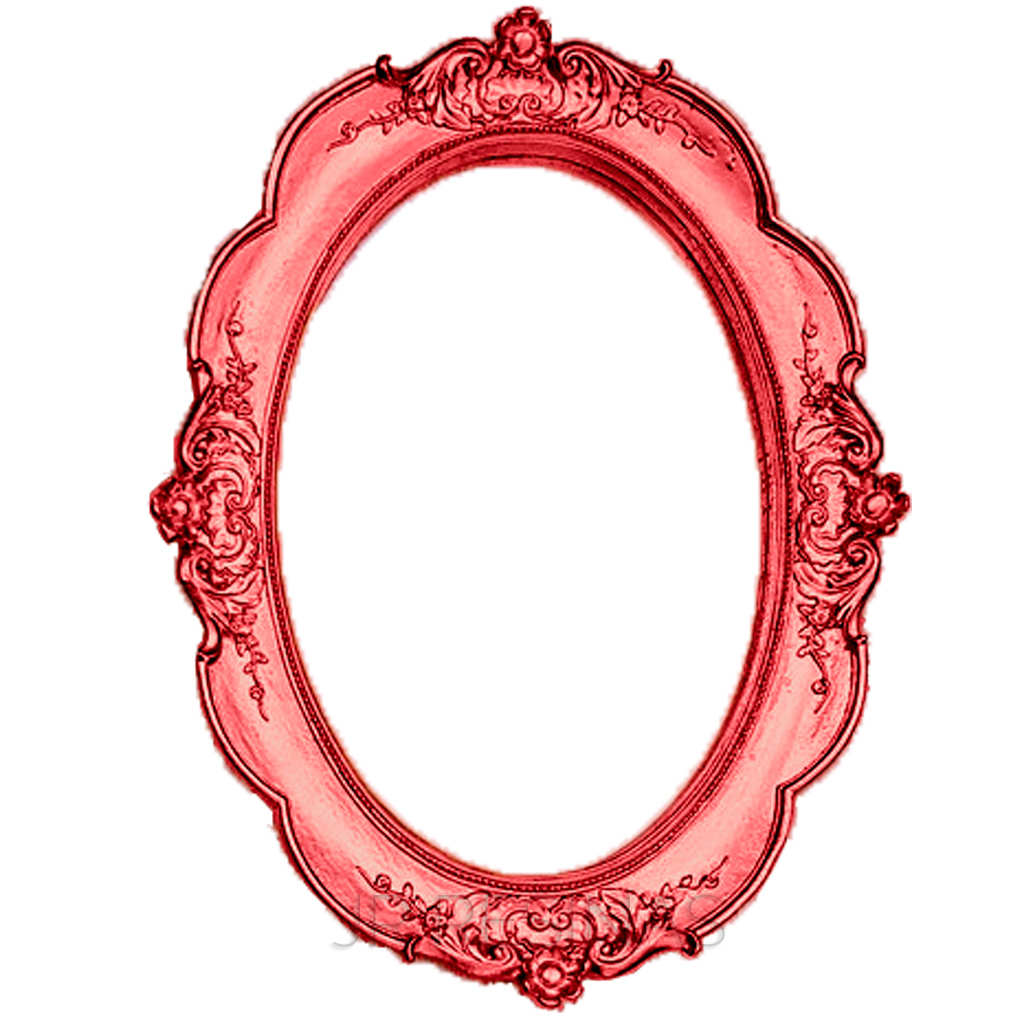 Moldura Oval Flores - Rose Gold - Sem Espelho e Sem MDF - Com Gancho na Vertical